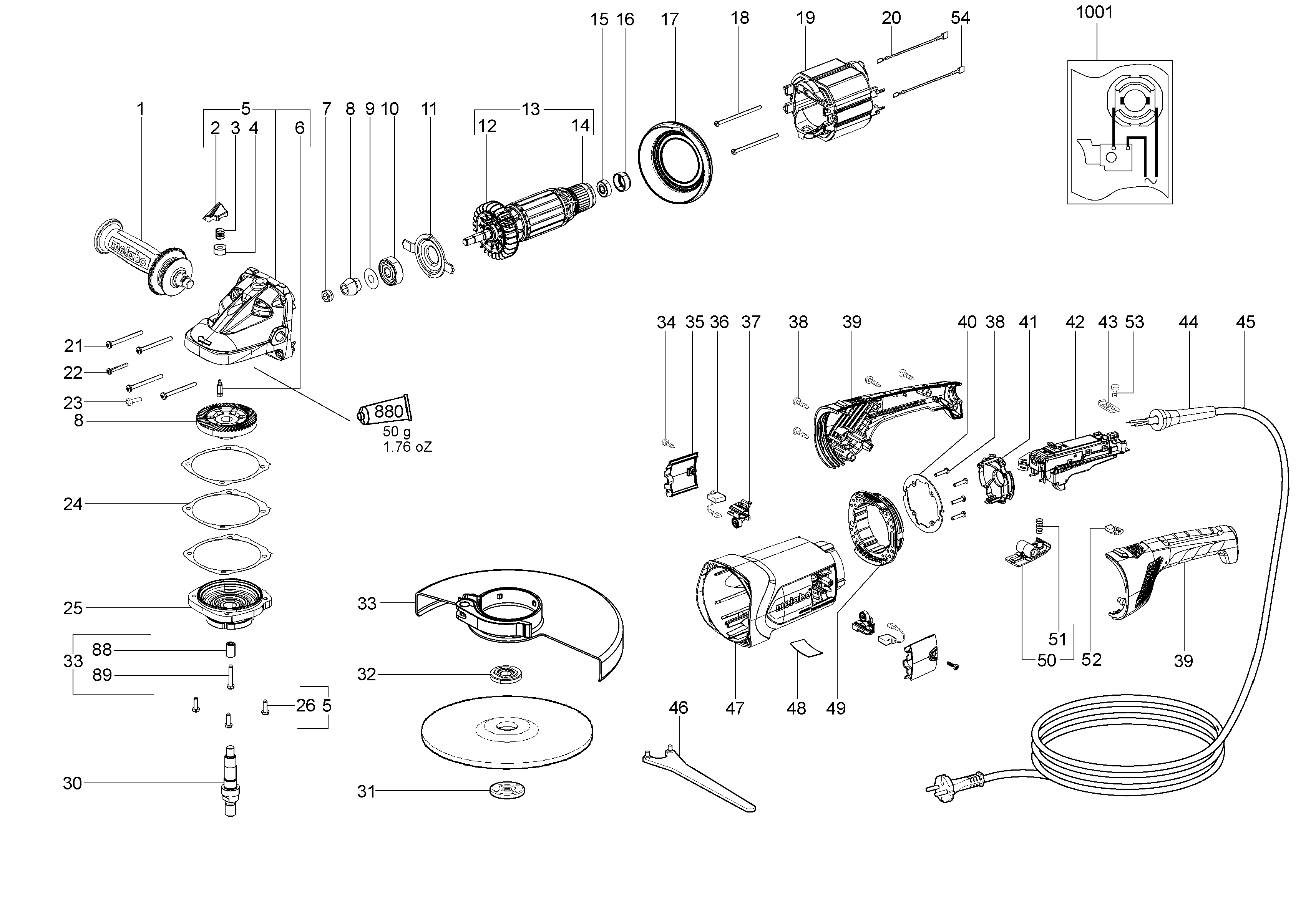 Большие угловые шлифмашины Metabo W 22-230 (06458001)