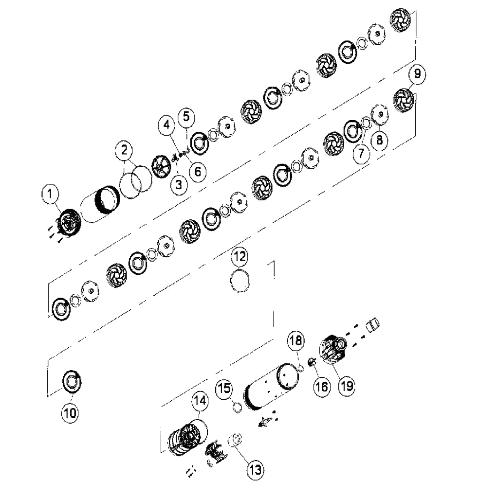 ЗАПЧАСТИ ДЛЯ НАСОСА ПОГРУЖНОГО ГЛУБИННОГО METABO TBP 4000 M (ТИП 0250400055 14)