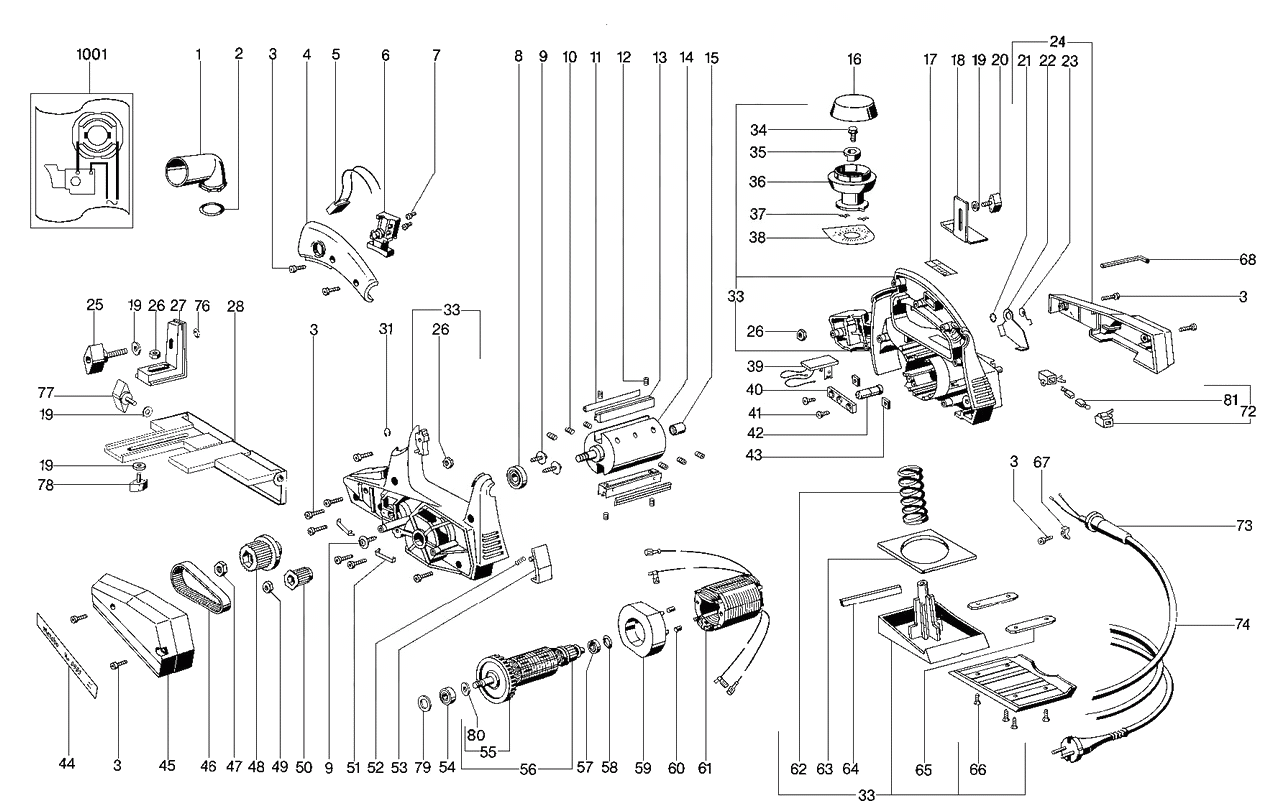 ЗАПЧАСТИ ДЛЯ РУБАНКА ЭЛЕКТРИЧЕСКОГО METABO HO E 0983 (ТИП 00983000)