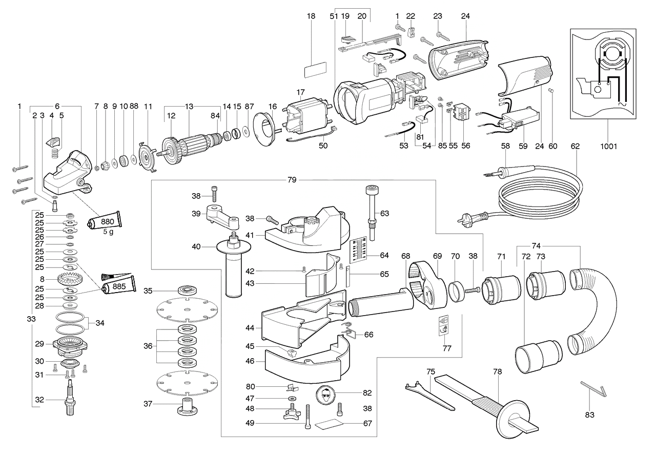 ЗАПЧАСТИ ДЛЯ ШТРОБОРЕЗА METABO MFE 30 (6.01119.00) (ТИП 01119000)