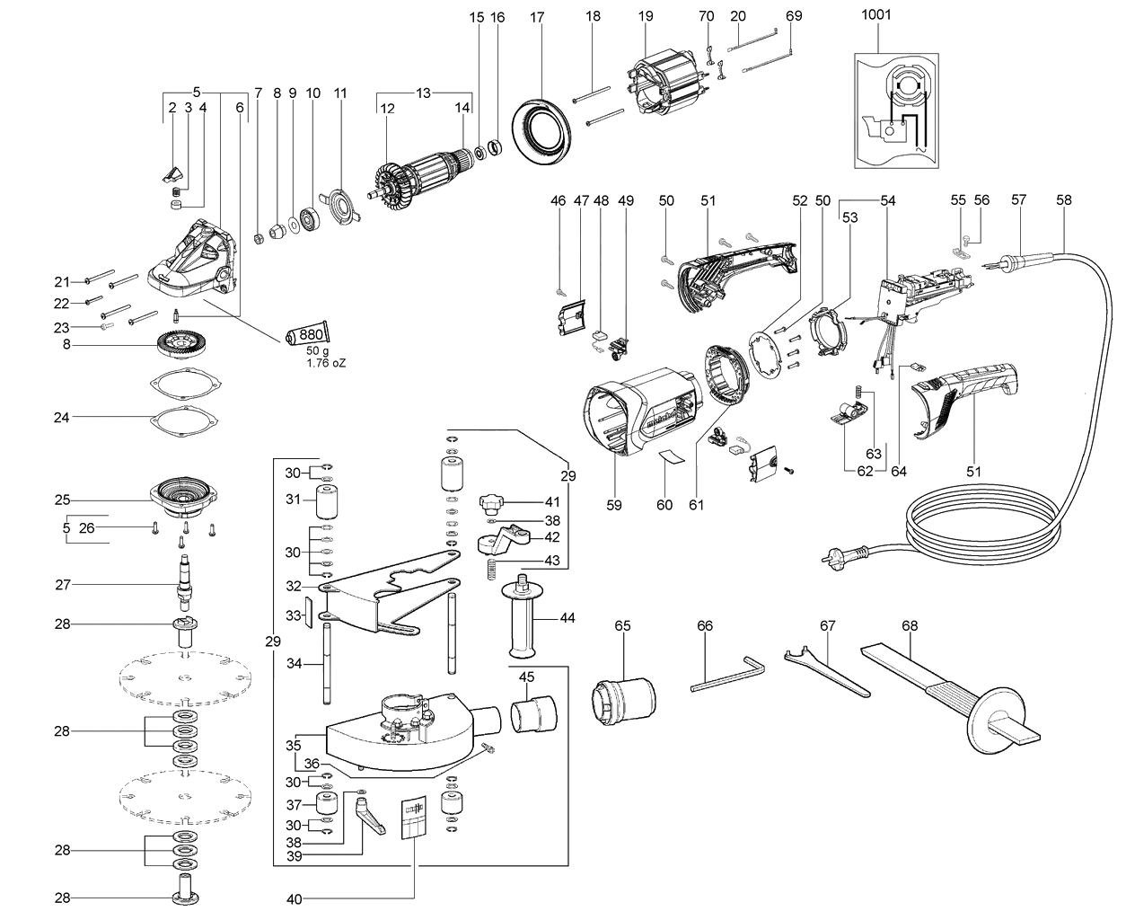 ЗАПЧАСТИ ДЛЯ ШТРОБОРЕЗА METABO MFE 65 (6.00365.00) (ТИП 00365000)