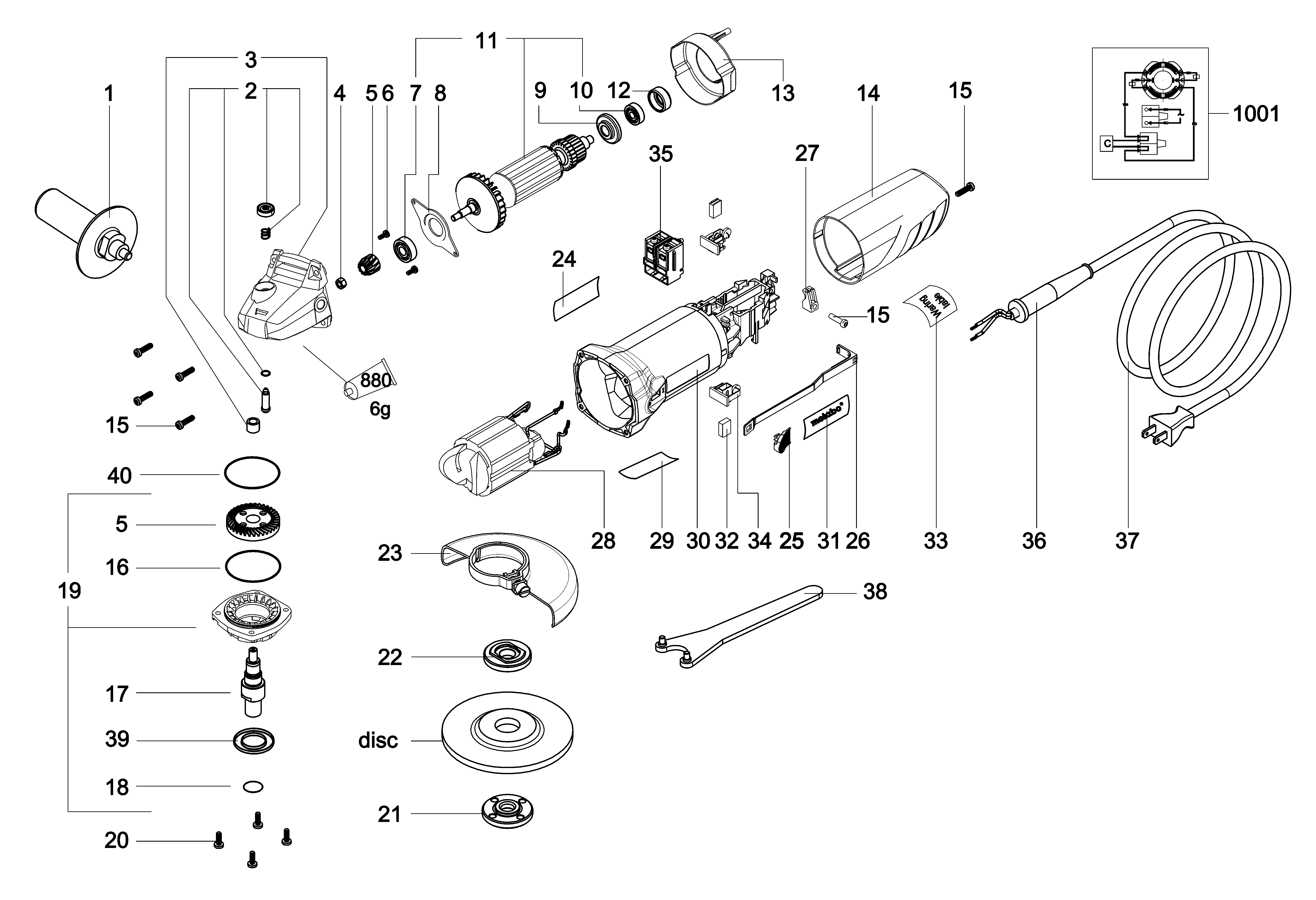 Малые угловые шлифмашины Metabo W 1100-125 (01237000)