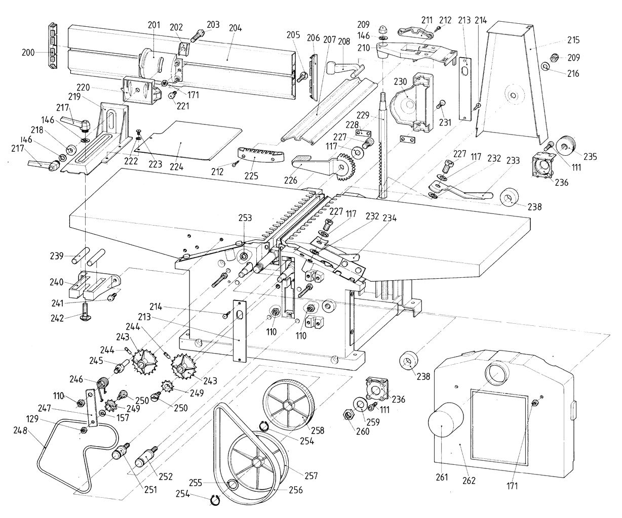 ЗАПЧАСТИ ДЛЯ СТАНКА ЭЛЕКТРИЧЕСКОГО СТРОГАЛЬНОГО (РЕЙСМУСА) METABO HC 260 K/4.20 DNB (ТИП 0112026061 10) (ЧАСТЬ 3)