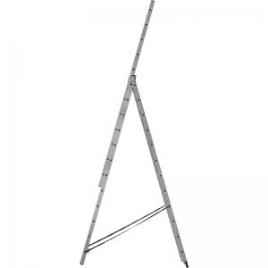 Лестница трехсекционная алюминиевая усиленная, 3 х 12 ступеней, H=343/594/841 см, вес 17,83 кг FIT 65438
