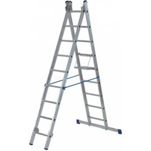 Двухсекционная алюминиевая лестница РОС, FIT, 65426