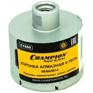 Коронка алмазная 68/66/М14 V-tech по керамике, керамограниту, граниту, мрамору, CHAMPION, C1660