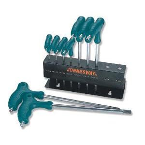 Комплект угловых двухсторонних ключей TORX, JONNESWAY, H10MT09S