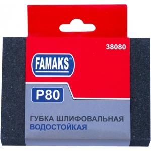 Губка шлифовальная алюминий-оксидная P80, FAMAKS, 38080