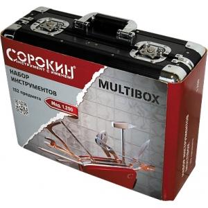 Набор инструментов в чемодане Multibox 132 предмета, СОРОКИН, 1.200