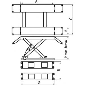 Подъемник ножничный для шиномонтажа 3т, 220V (120-1000мм), СОРОКИН, 17.213