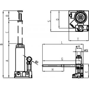 Домкрат BottLine Jack 10т (215-410мм), СОРОКИН, 3.10