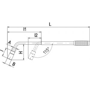 Ключ баллонный телескопический 1/2" с головкой 17/19 мм 20/10, ДЕЛО ТЕХНИКИ, 530179