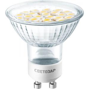 Лампы светодиодные "LED technology", цоколь GU10, теплый белый свет (3000 К), 230 В, 5 Вт (35), СВЕТОЗАР, 44560-35