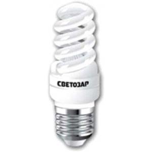 Энергосберегающая лампа "КОМПАКТ" спираль, цоколь E27 (стандарт), Т2, теплый белый свет (2700 К), 8000 час, 25 Вт (125), СВЕТОЗАР, 44452-25