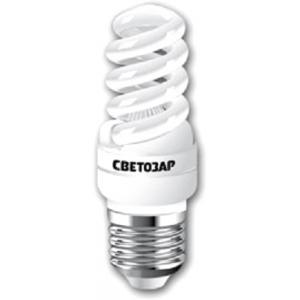 Энергосберегающая лампа "КОМПАКТ" спираль, цоколь E27 (стандарт), Т2, яркий белый свет (4000 К), 8000 час, 15 Вт (75), СВЕТОЗАР, 44454-15