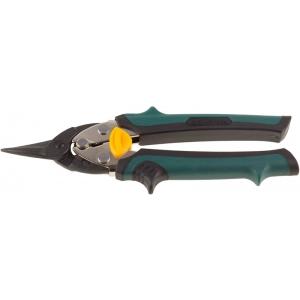 Ножницы "UNI-KRAFT" по твердому металлу, с двойной рычажной передачей, Cr-Mo, двухкомпонент ручка, прямые, 180мм, KRAFTOOL, 2326-S