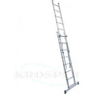 Лестница двухсекционная алюминиевая (2х264/444 см, 7,6 кг), KROSPER, KRW 2x10