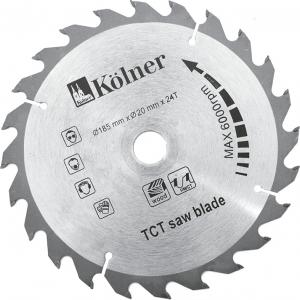 Пильный диск, макс. число оборотов 7600 об/мин, 1шт в блистере, KOLNER, KSD185*20*24