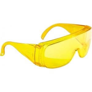 Очки защитные открытого типа, желтые, ударопрочный поликарбонат, СИБРТЕХ, 89157