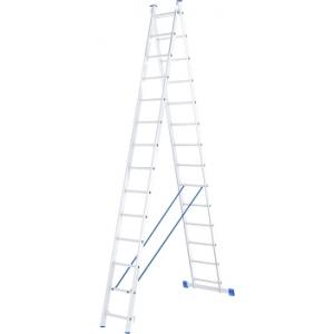 Лестница, 2 х 14 ступеней, алюминиевая, двухсекционная, СИБРТЕХ, 97914
