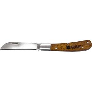 Нож садовый складной прямое лезвие деревянная рукоятка 173 мм PALISAD 790038