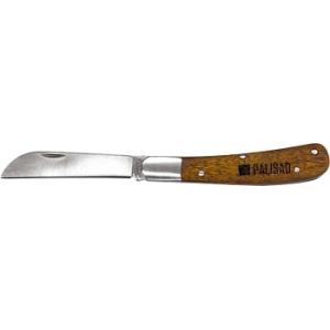 Нож садовый, 173 мм, складной, прямое лезвие, деревянная рукоятка, PALISAD, 79003