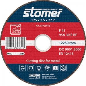 Диск отрезной CD-125, 125x2.5 мм, зерно 30, тип профиля диска 41, STOMER, 93729813