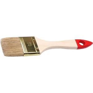 Кисть плоская "СТАНДАРТ", светлая натуральная щетина, деревянная ручка, 25 мм, ТЕВТОН, 01099-025