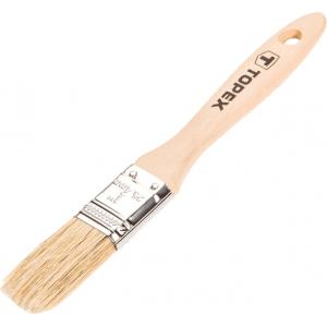 Кисть плоская "Профи" универсал 1" деревянная ручка натуральная щетина для всех видов ЛКМ TOPEX 20B920