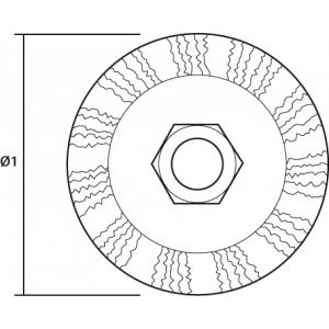 Щетка проволочная дисковая, 100 мм x M14, INOX, GRAPHITE, 57H589