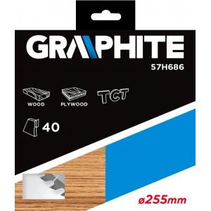 Диск отрезной 255 x 30 мм 40 зубьев GRAPHITE 57H686