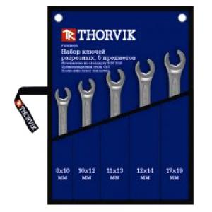 Набор ключей гаечных разрезных в сумке, 8 - 19 мм, 5 предметов, THORVIK, FNWS005