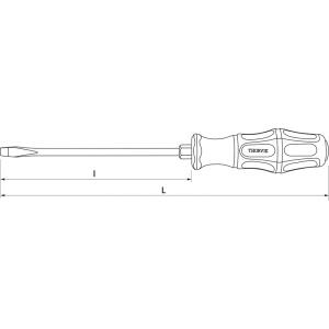 Отвертка стержневая ударная шлицевая, SL5х75 мм, THORVIK, SDLG575