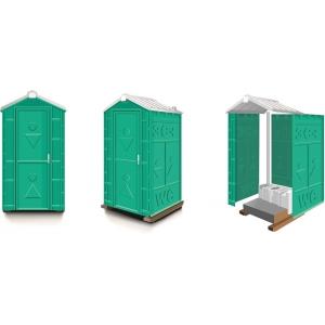 Мобильная туалетная кабина Стандарт Экосервис-Плюс, цвет зеленый, ЭКОМАРКА, 022