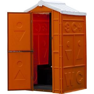Мобильная туалетная кабина Стандарт Экосервис-Плюс, цвет оранжевый, ЭКОМАРКА, 020