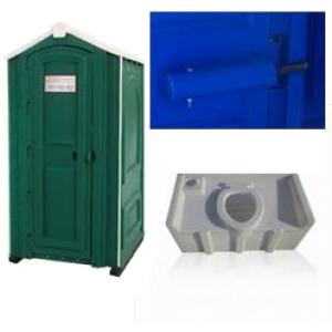 Мобильная туалетная кабина Евростандарт, цвет зеленый, ЭКОМАРКА, 010