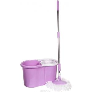 Комплект для мытья пола с центрифугой фиолетовый ИЗУМРУД 1001