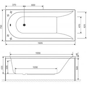 Фронтальная панель для ванны Inspire A0 170 x 75 см, AM.PM, W5AA-170-075W-P64
