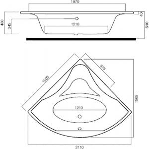 Панель фронтальная для ванны A0 150 х 150 см, AM.PM, W53A-150C150W-P