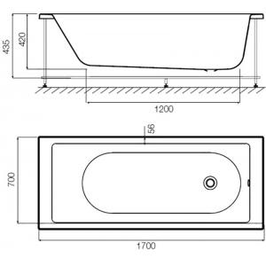 Sense панель фронтальная для ванны A0 170 см, AM.PM, W75A-170-070W-P