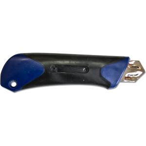 Нож 25мм с выдвижным лезвием усиленный обрезиненная ручка EUROTEX 020520