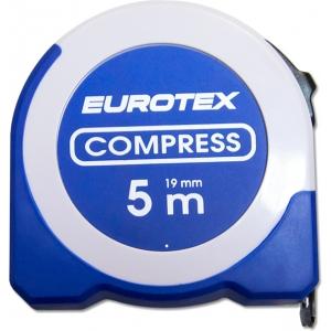 Рулетка COMPRESS в обрезиненном корпусе, 5 м x 19 мм EUROTEX 050116-519