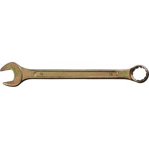 Ключ комбинированный гаечный желтый цинк 19 мм DEXX 27017-19