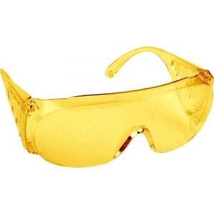 Очки защитные поликарбонатная монолинза с боковой вентиляцией желтые DEXX 11051