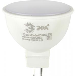 Лампа светодиодная LED smd MR16-5w-827-GU5.3 ECO (10/100/3600) ЭРА Б0019060