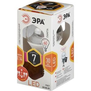 Лампа светодиодная СТАНДАРТ LED smd P45-7w-827-E14-Clear (10/100/3000) ЭРА Б0020549