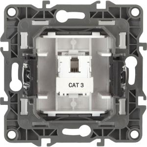 Розетка телефонная RJ11 Эра12 антрацит (10/100/2400) ЭРА Б0014715