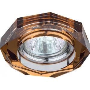 Светильник декор DK6 CH/T стекло объемный многогранник MR16 12V/220 В 50W GU5 3 хром/янтарь ЭРА C0045754