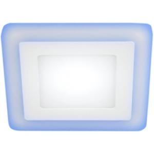 Светильник светодиодный LED 4-6 BL квадратный c cиней подсветкой LED 6W 220 В 4000K (40/960) ЭРА Б0017495