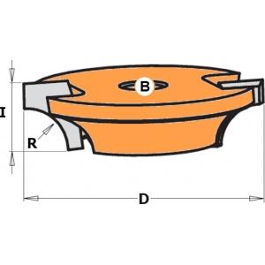 Фреза радиусная PRO c подшипником HW S=8 D=19.1X12.7X54 R3,2 RH СМТ 938.0320